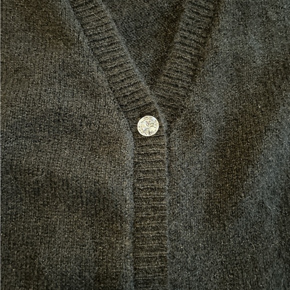Lane Bryant 3/4 Black Sleeve Rhinestone Button Wool Blend Cardigan Size 22-24W. - Picture 5 of 10